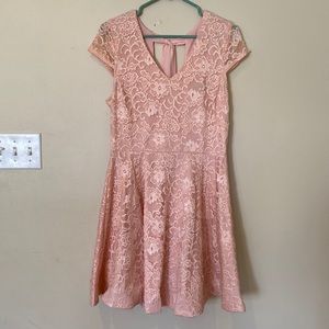 Beautiful!! Lace Overlay Pink Dress